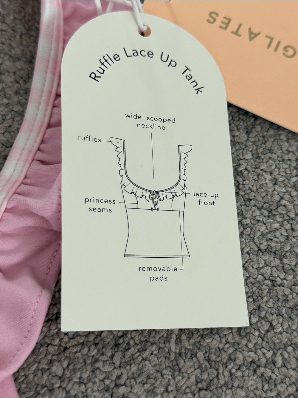 Blogilates Ruffle Lace Up Pink Tank Top - Picture 7 of 7